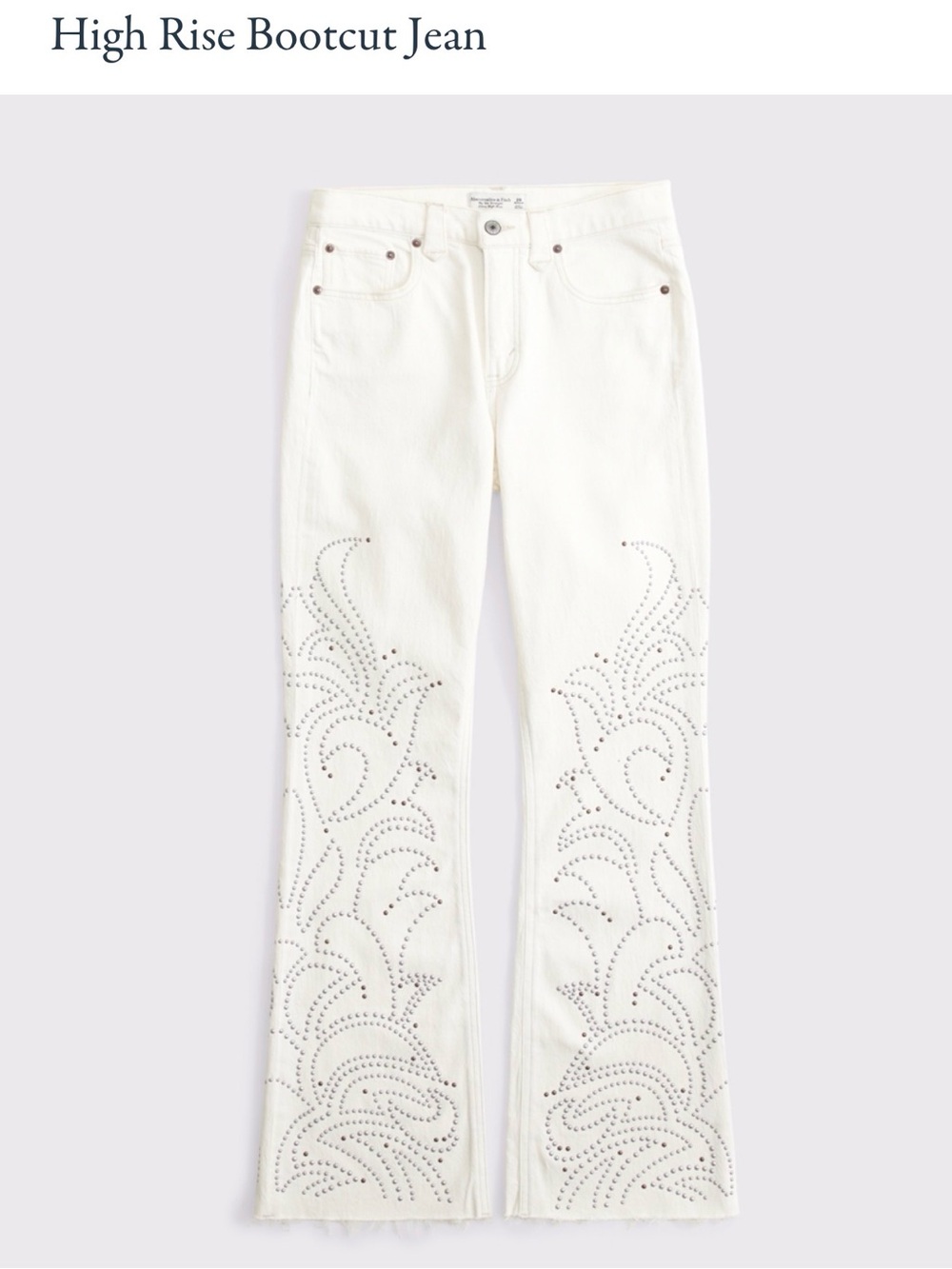 High-Rise Bootcut Jeans in White